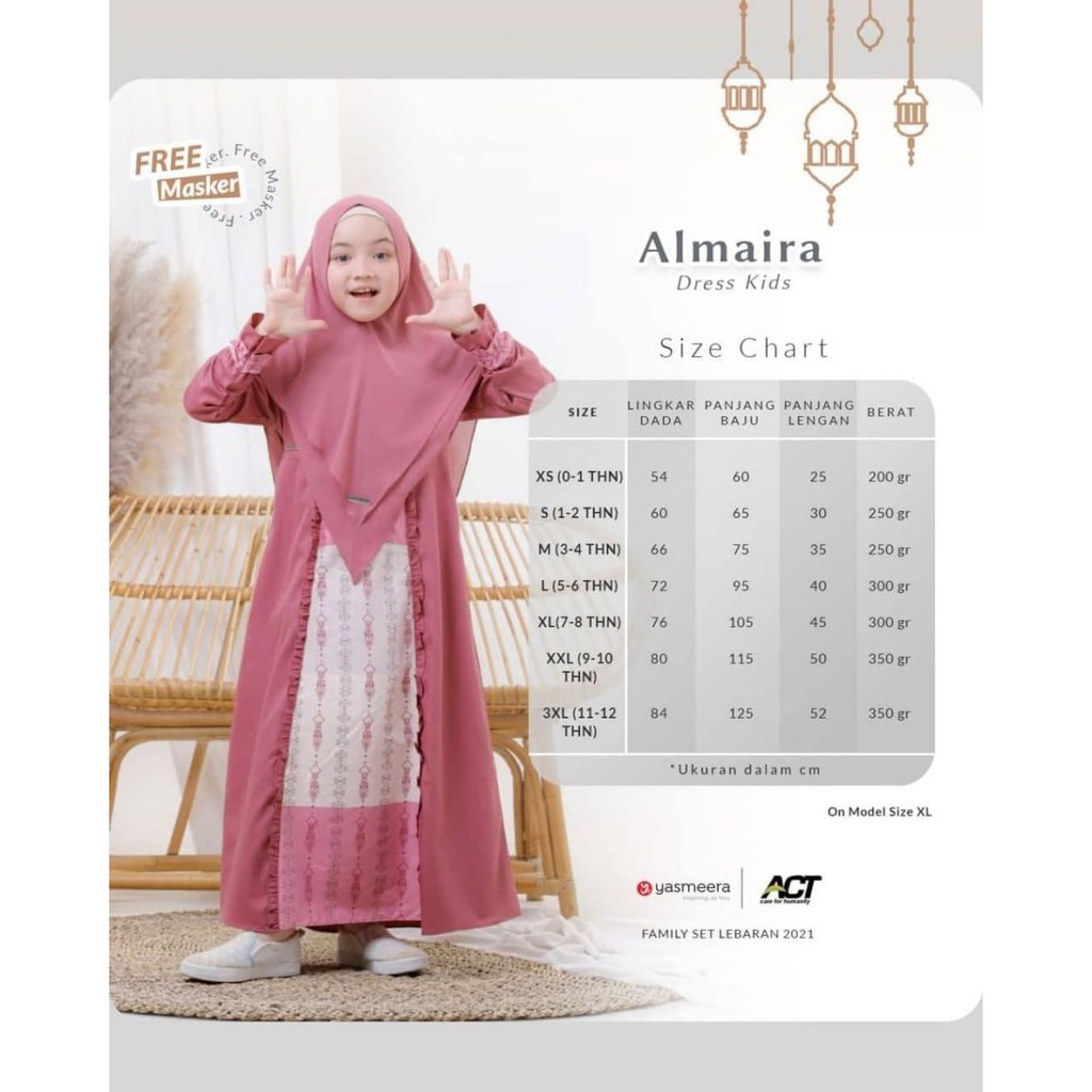 ALMAIRA DRESS KIDS || Gamis Anak Original by Yasmeera