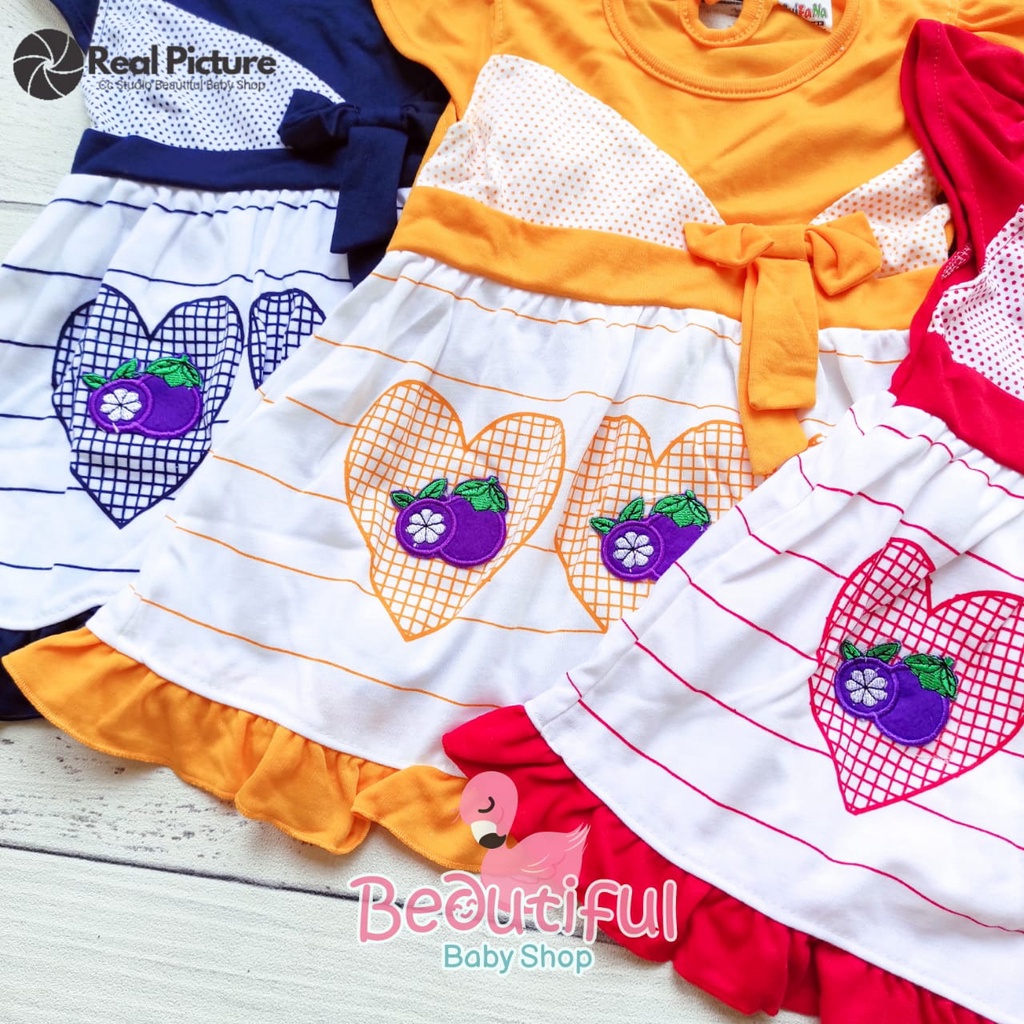 Dress Bayi Perempuan Motif Apple / Rok Baju Bayi Perempuan  Merk Syifana / Baju Bayi Perempuan/ Baby.ou