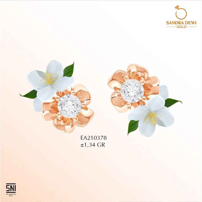 Sandra Dewi Gold Flower Jasmine Earing-Anting EA210378