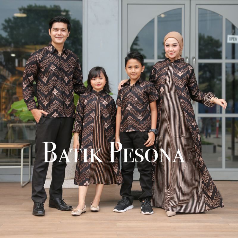 Maura Couple (COD) -Sania Ruffle Batik Couple Ori Ndoro Jowi DNT Garansi Termurah Motif Songket Abu Ratu