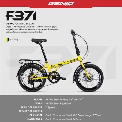 Sepeda Lipat 20 United Genio F371 / F 371
