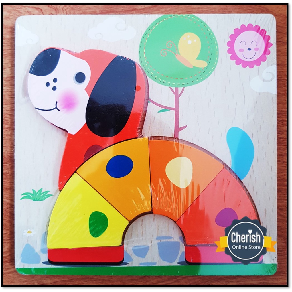 Mainan Kayu Timbul Seri Aneka Hewan - Puzzle Kayu Anak - PK-003