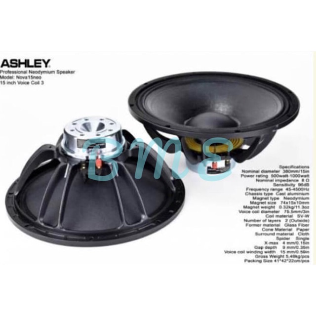 KOMPONEN SPEAKER ASHLEY NOVA 15NEO/NOVA15 NEO 15 INCH ORIGINAL