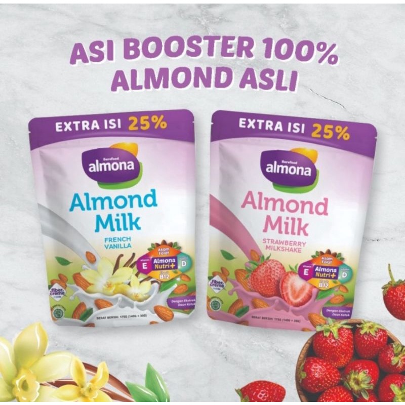 Almona Almond Milk Powder 175gr/Susu ASI Booster Dengan Ekstrak Daun Katuk