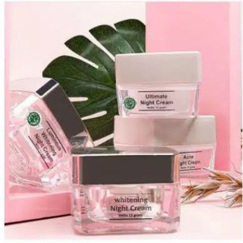 Ms glow Night cream/krim malam WHITENING/krim malam flek/krim malam anti jerawat/aman bumil busui