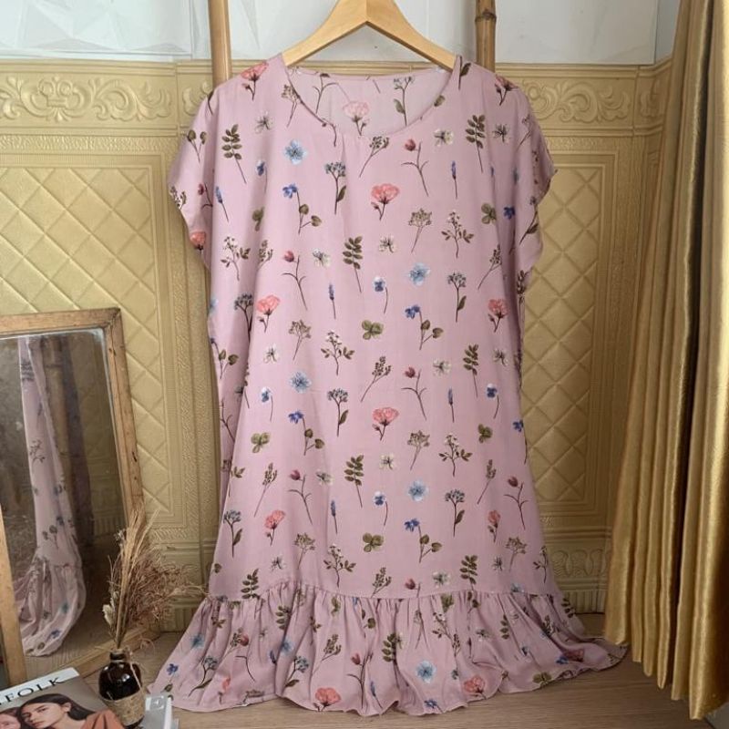 Daster viral / daster ruffle / daster rayon LD 120cm