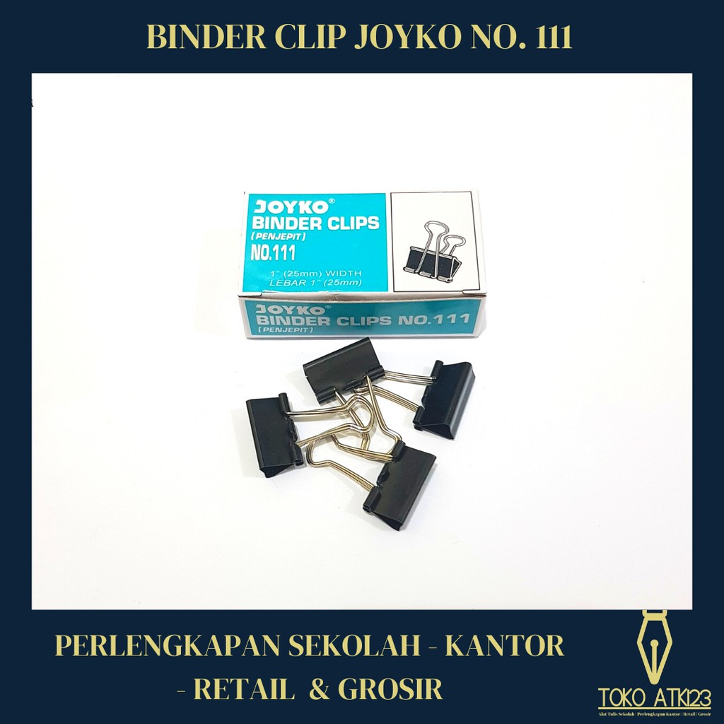 Binder Clip / Penjepit Kertas / Klip Kertas Joyko No. 111