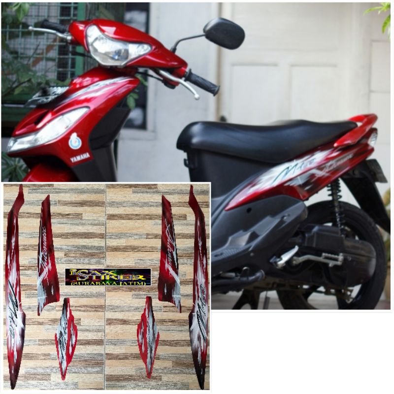 striping original Yamaha Mio sporty smile merah tahun 2009 2010