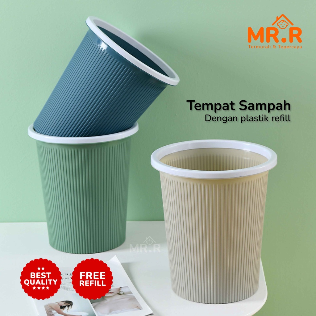 Tong Sampah Portable dengan Tempat Kantong Plastik Sampah Refill Isi Ulang Roll Gulungan Otomatis