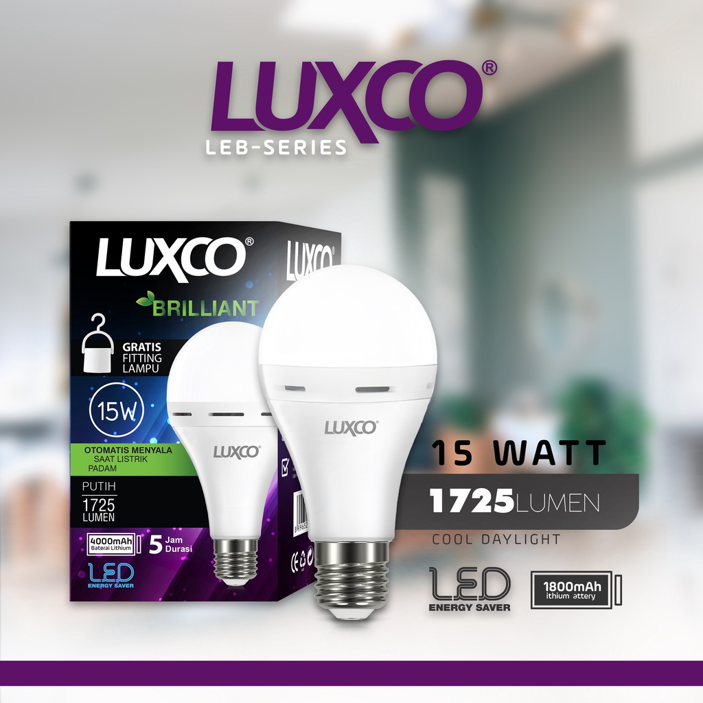 [COD] Lampu Emergency Led MERK LUXCO ORIGINAL IMPORT BER SNI ! Magic AC/DC Nyala Saat Mati Lampu 6w, 8w, 10w, 12w, 15w FREE ONGKIR