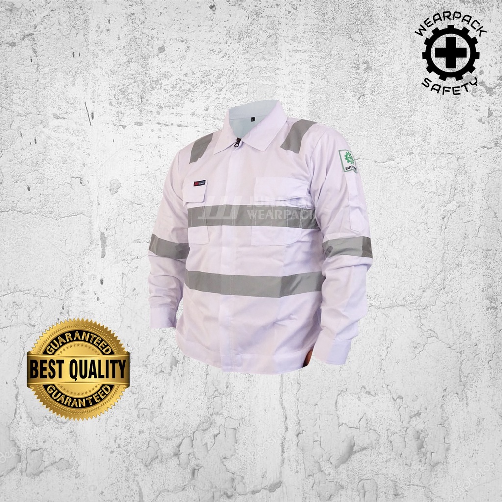 Wearpack Kerja Lengan Panjang / Baju Wearpack Safety Kerja Warna Putih