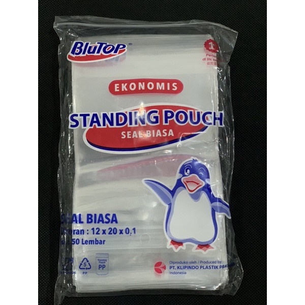 HCS - STANDING POUCH STP 12x20 DOUBLE SEAL ISI 50 PCS BY KLIPINDO PLASTIK KEMASAN MAKANAN BERDIRI