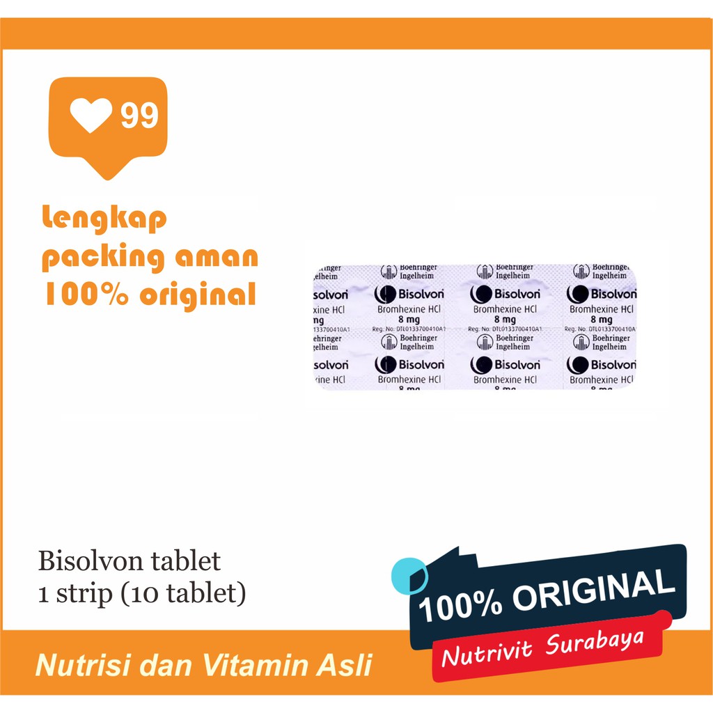 BISOLVON BATUK TABLET isi 4 tab/10 tab.