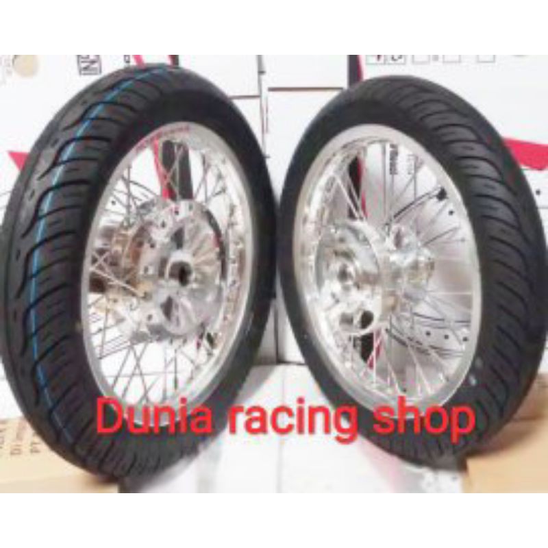 Paketan Velg ring 14 Matic sama Ban Velg Rossi Tromol ari jari sama Rakit