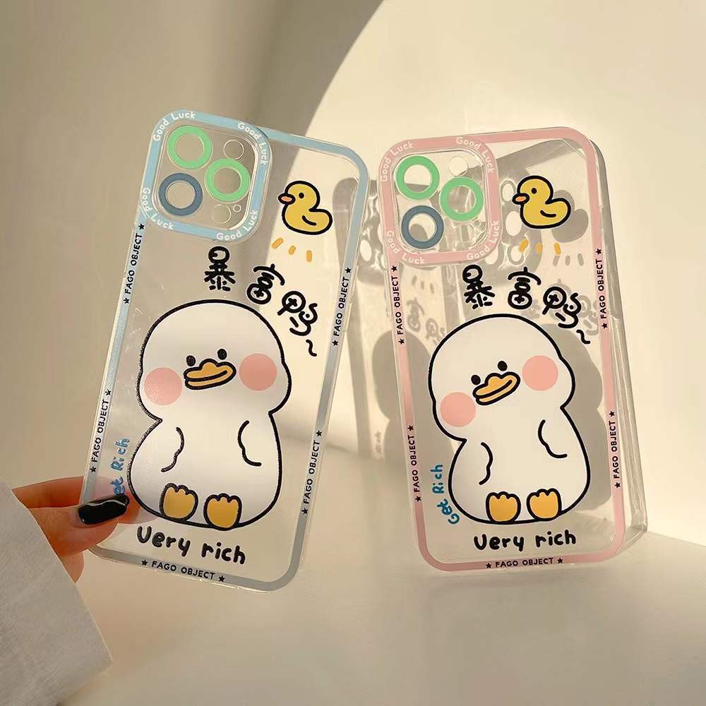 Soft Case Silikon TPU Motif Bebek Untuk IPhone 12 13 SE2020 6 6S 7 8 Plus X XS XR 11 Pro Max