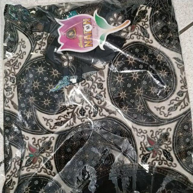 Couple Vania Sogan Batik Mono Putih Sarimbit Tunik Dress