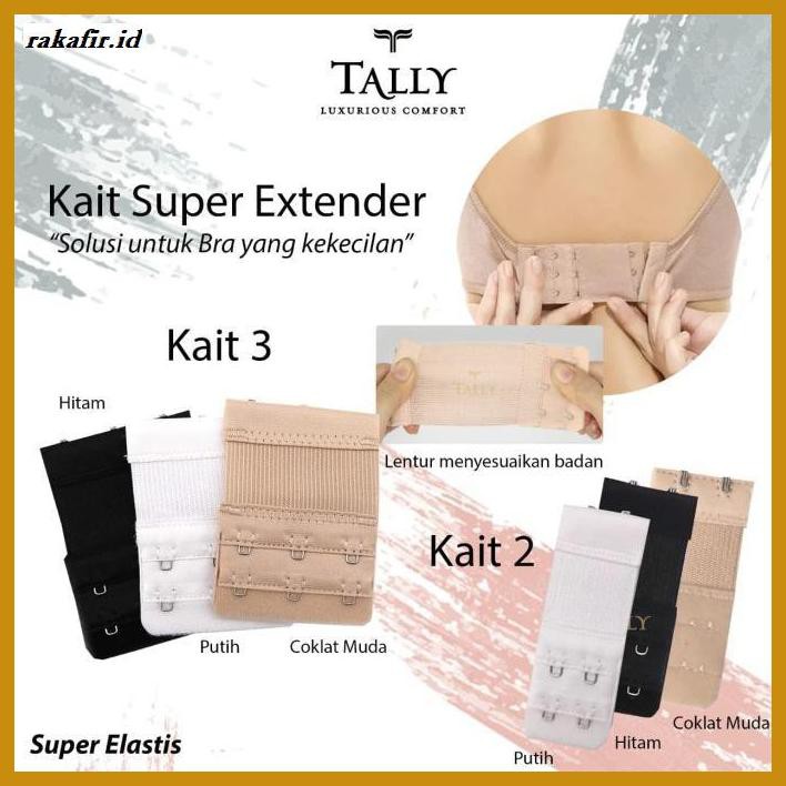 Bra-Bh- Sambungan Bra Tally/Extention/Extender Bra Tally Super Elastis Kait2-3 - Kait 2 Putih