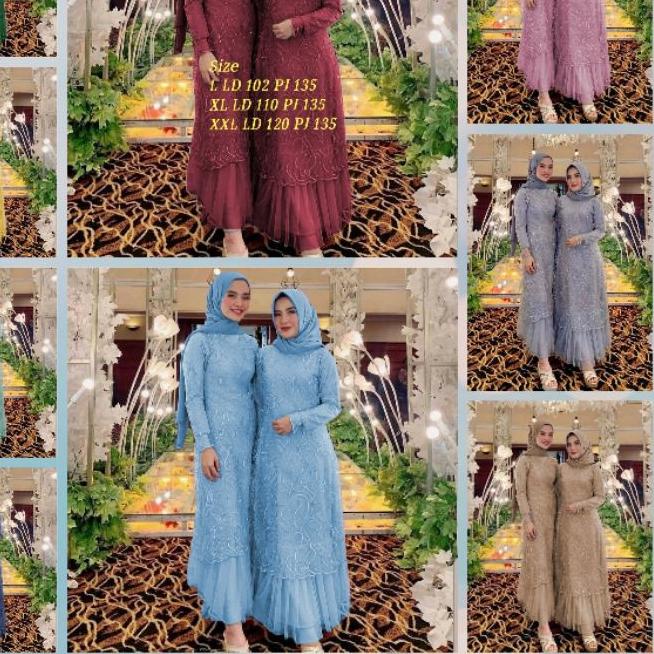 ✴ Maxi Geraldine /Maxi Aldine /Gamis Tille Mutiara /Gamis Motif Bordir Import ✽