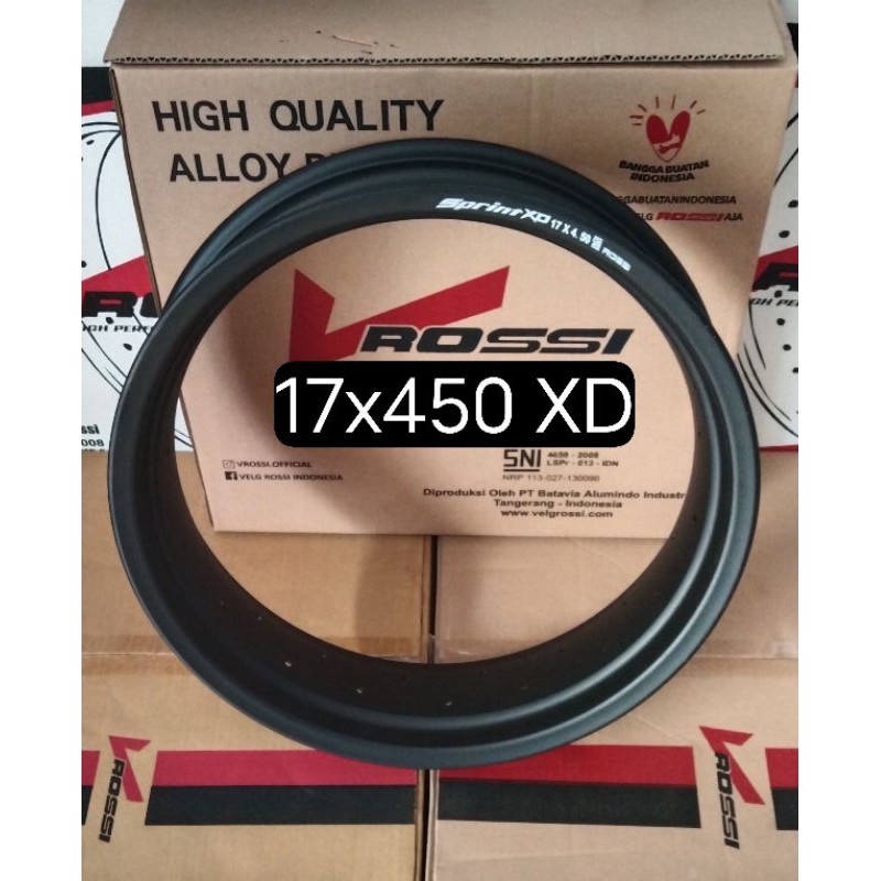 VELG PELAK ROSSI RING 17X450 SPRINT XD HOLE 36 BLACK DOFT