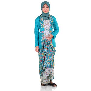 Setelan RNB Kebaya Embos Kutubaru + Rok Batik Rimple Kinanti (tosca)