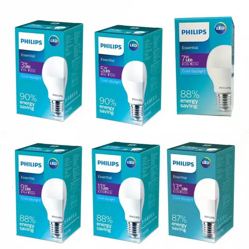 Lampu LED Philips Essential 3W/5W/7W/9W/11W/13W