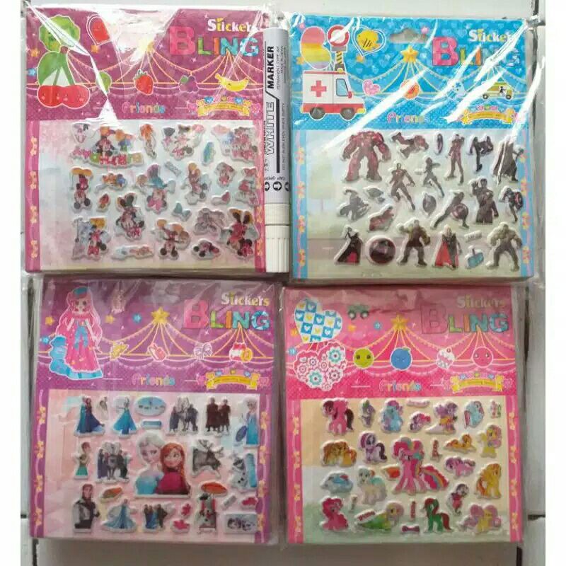 STIKER BLING BERKARAKTER ISI 20 PCS  GROSIR