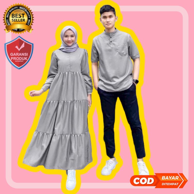 baju couple pasangan set gamis couple keluarga kapelan suami istri kapel lebaran pacar kodangan lamaran kekinian terbaru 2022