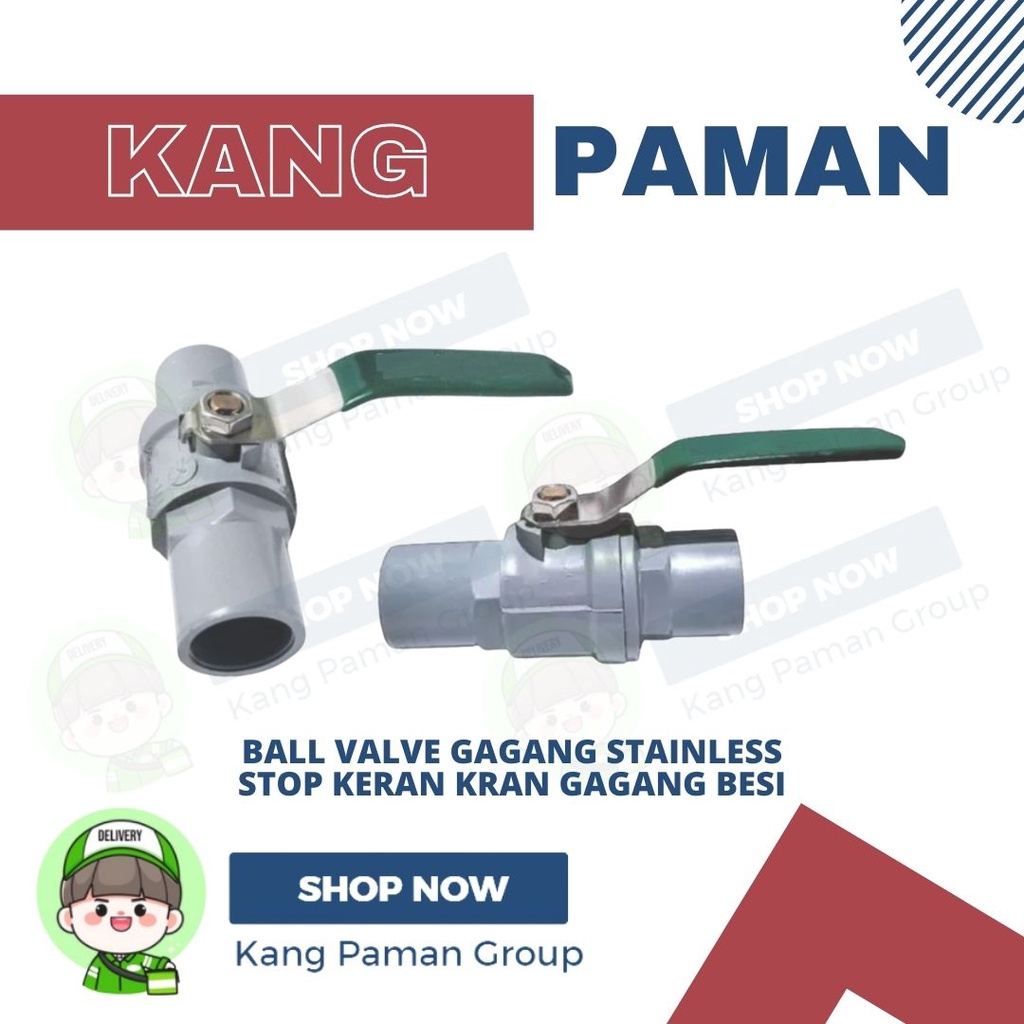 Stop kran Ball Valve gagang besi stainless 3/4 inch fitting pipa keran