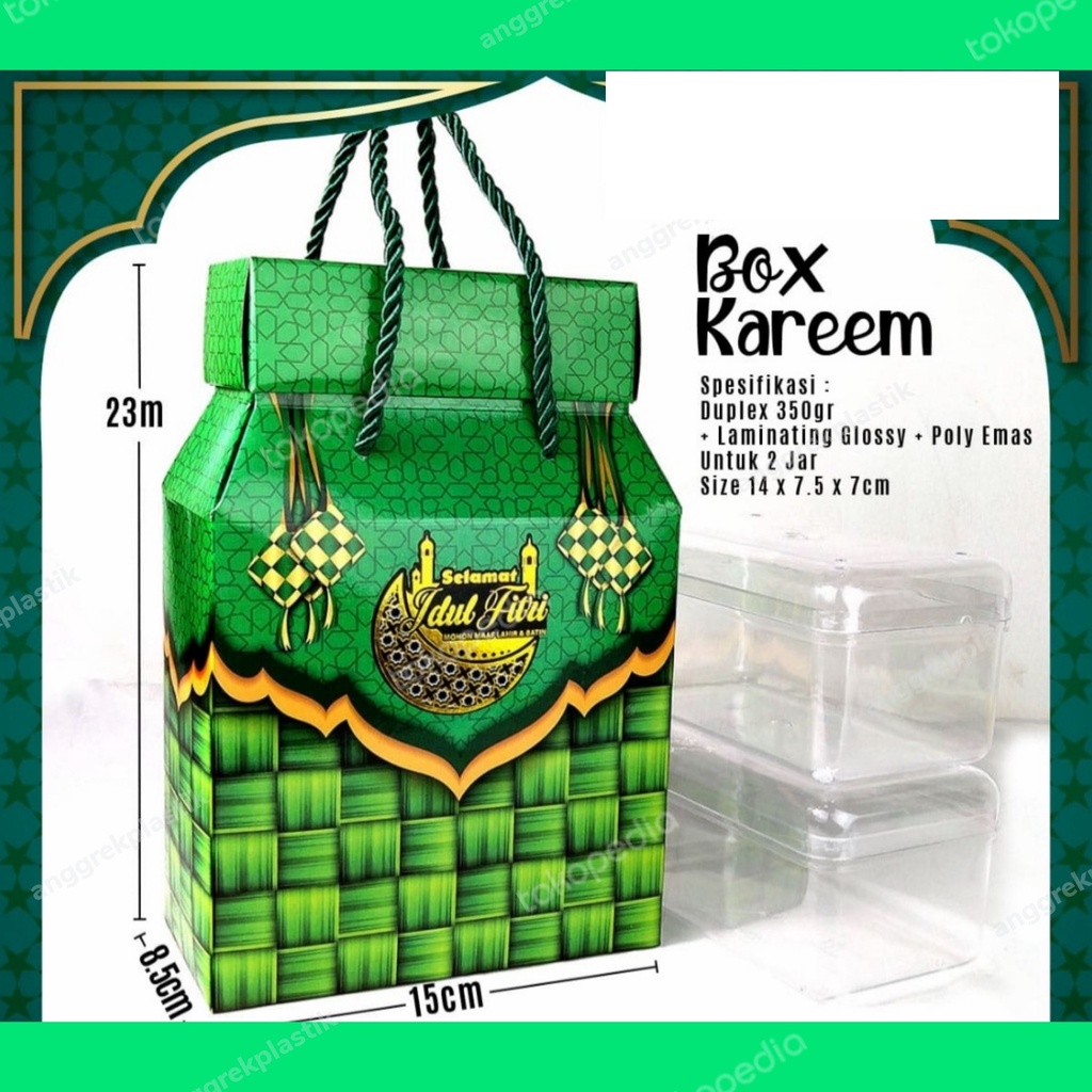 Larisa-dus box 2 toples persegi kue kering lebaran idul fitri