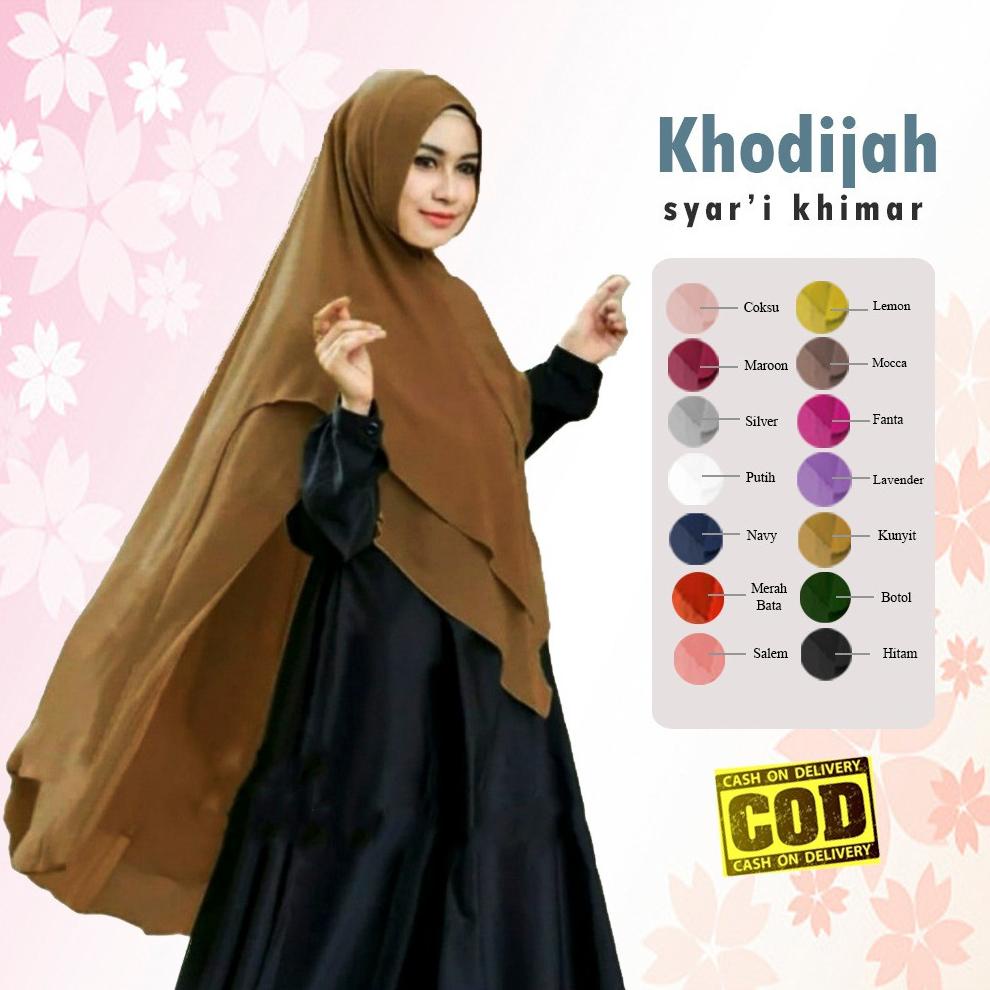 Jilbab Hijab Khimar Khadijah Syari Pad Busa