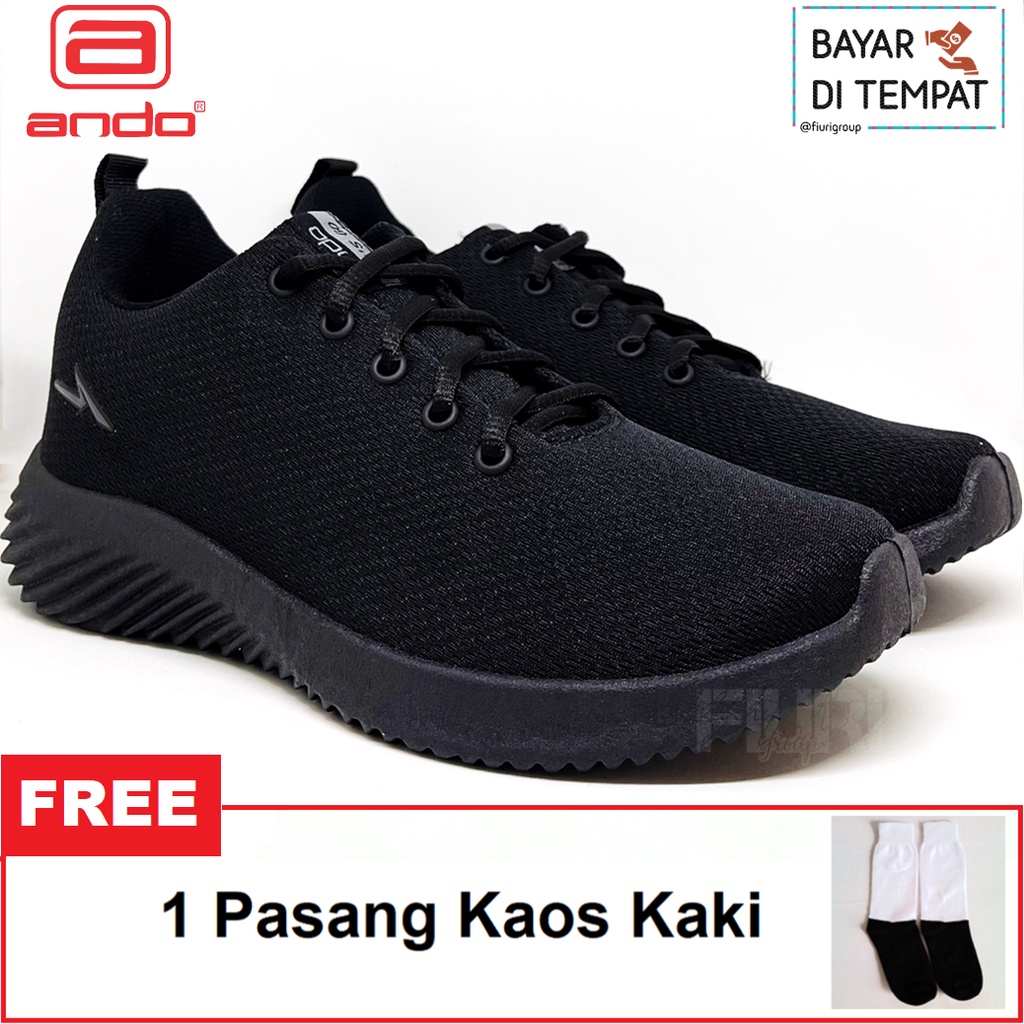 FIURI - ANDO ORIGINAL - EVALD 40-43 FULL HITAM - SEPATU SNEAKERS SPORT KANVAS SOL KARET ANAK LAKI-LAKI - SEPATU KETS TRENDY PRIA DEWASA - SEPATU OLAHRAGA LARI FITNES SENAM KERJA KULIAH SEKOLAH SD SMP SMA BERTALI COWOK MURAH PROMO DISKON BONUS KAOS KAKI