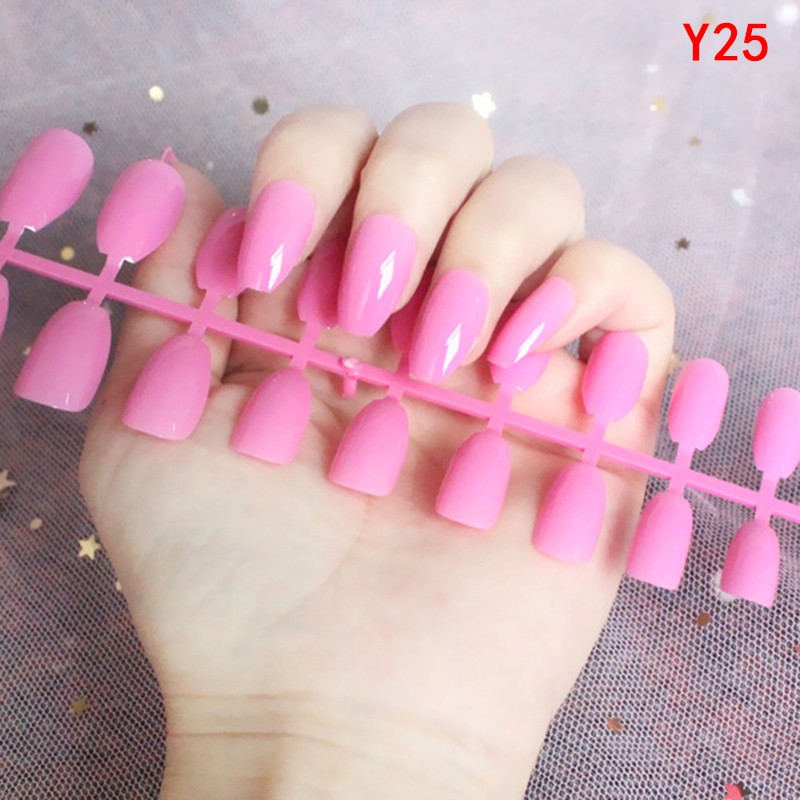 Hbid Glory 24Pcs / Set Kuku Palsu Bahan Akrilik Untuk Nail Art