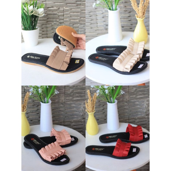 Sandal Nonslip One Love Sandal Selop Wanita Sandal Wanita Teplek Sandal  One Love Sandal Slop One Lo