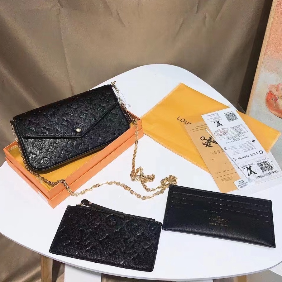 2023 Emboss L Vuitton Pòçhette Feĺìcie Ada no Seri ♡Free Box+ Sarung +invoice+BubbleWrap♡