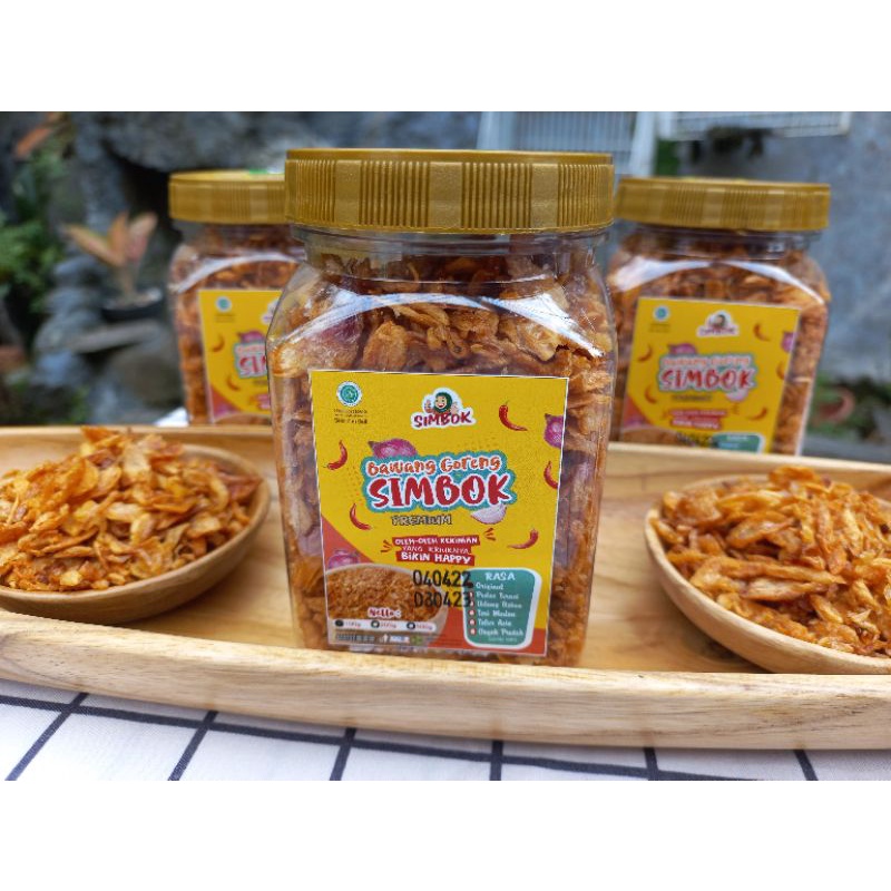 

Bawang Goreng Brebes Simbok Original Toples 100gram enak , renyah, gurih, sedap dan kriuknya Bikin Nagih.