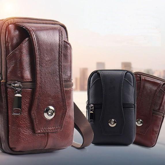 ➵ tas hp kulit asli pinggang selempang 6 7 inch impor ✸