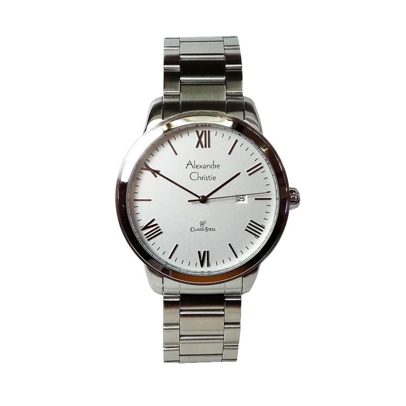 ALEXANDRE CHRISTIE WATCH AC 8567 PRIA SILVER WHITE ORIGINAL
