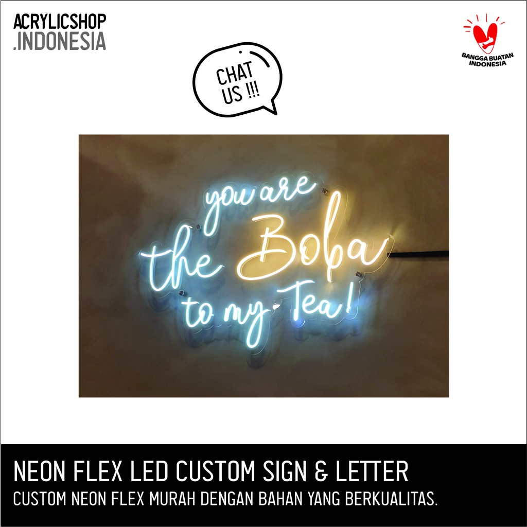 Custom Tulisan Neon Flex LED / Neon Sign Acrylic LED / Sign LED Warna