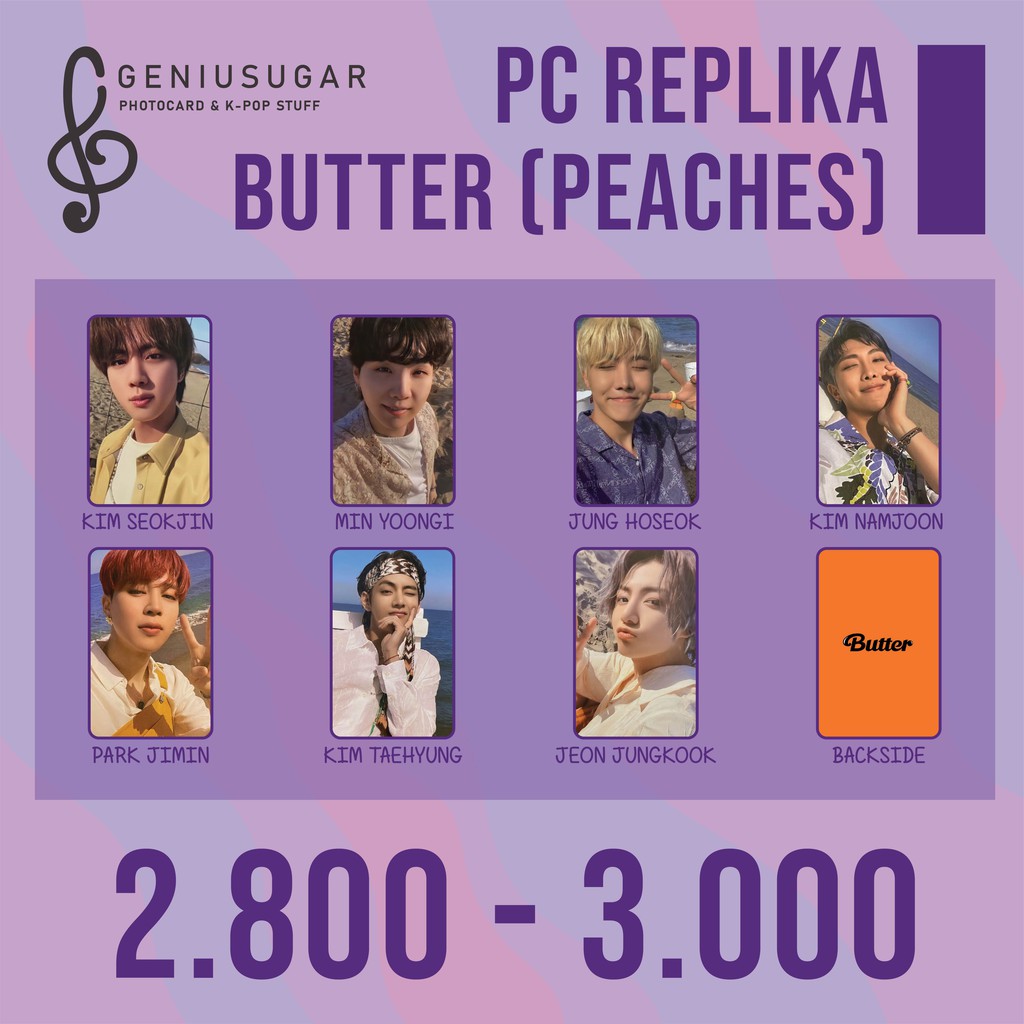 [REPLIKA BTS] PHOTOCARD BUTTER CREAM PEACHES POB JAPAN WEVERSE UNOFFICIAL