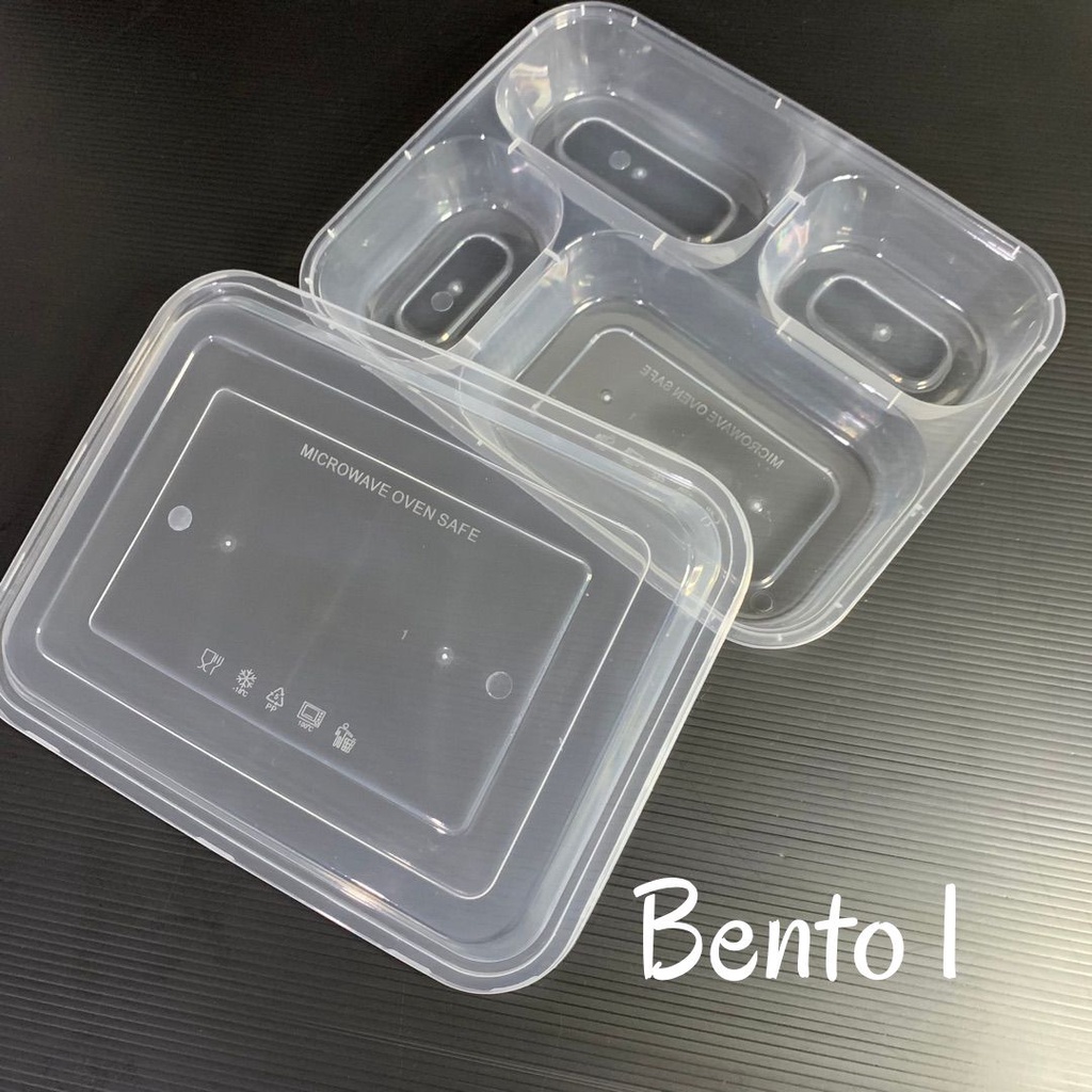 Thinwall bento sekat 4 / Kotak makan plastik bento