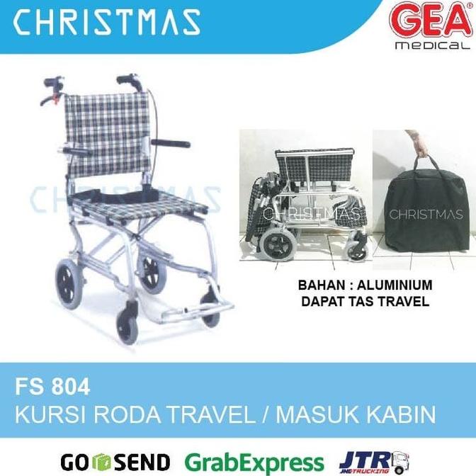 (GRAB) Kursi Roda Lipat GEA / Kursi Roda Travel GEA FS 804 FREE TAS