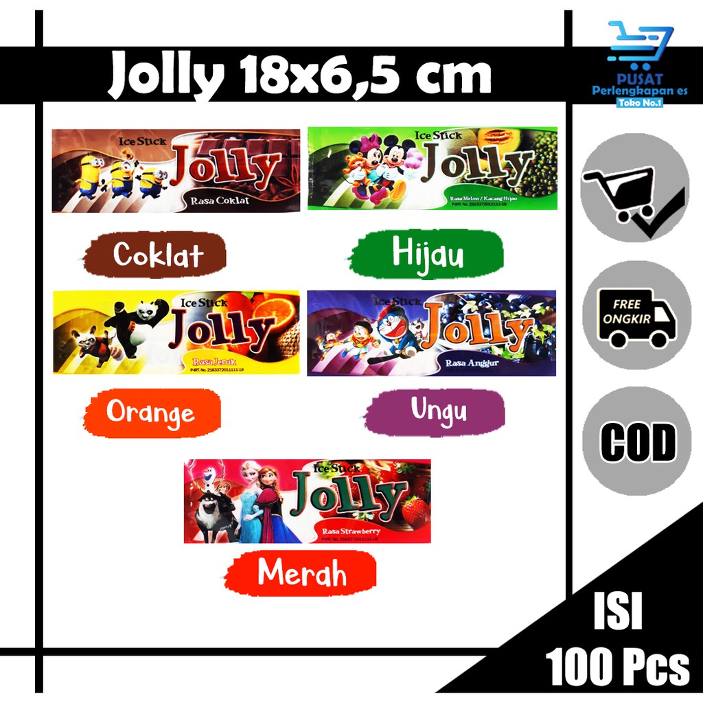 PLASTIK BUNGKUS ES CREAM JOLLY / KEMASAN ES KRIM LOLY / PLASTIK ES JELLY / BISA COD
