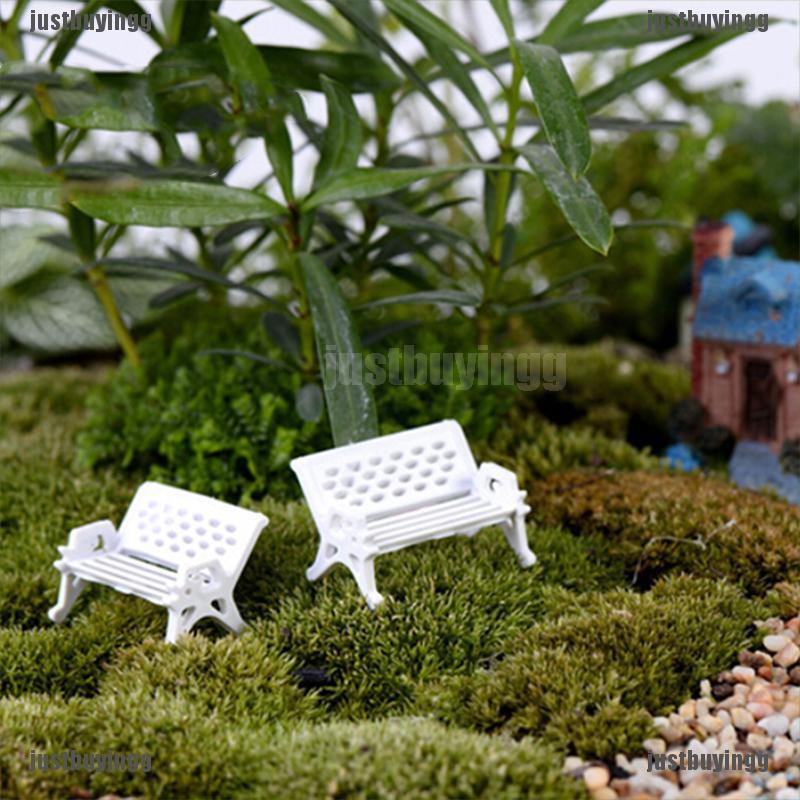 JB✪ 1/5pcs Garden Ornament Miniature Park Seat Bench Craft Fairy Dollhouse Decor