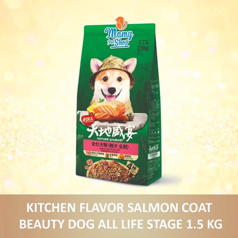 NATURE GOURMET KITCHEN FLAVOR SALMON COAT BEAUTY DOG ALL LIFE STAGE 1.5 KG