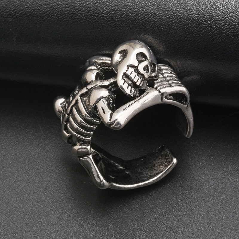 [Fashion Retro Creative Skull Open Rings For Women And Men] [ Elegant Ladies Smooth Fine Thin Finger Ring] [Lovely Jewelry Gifts For Girl Friends]