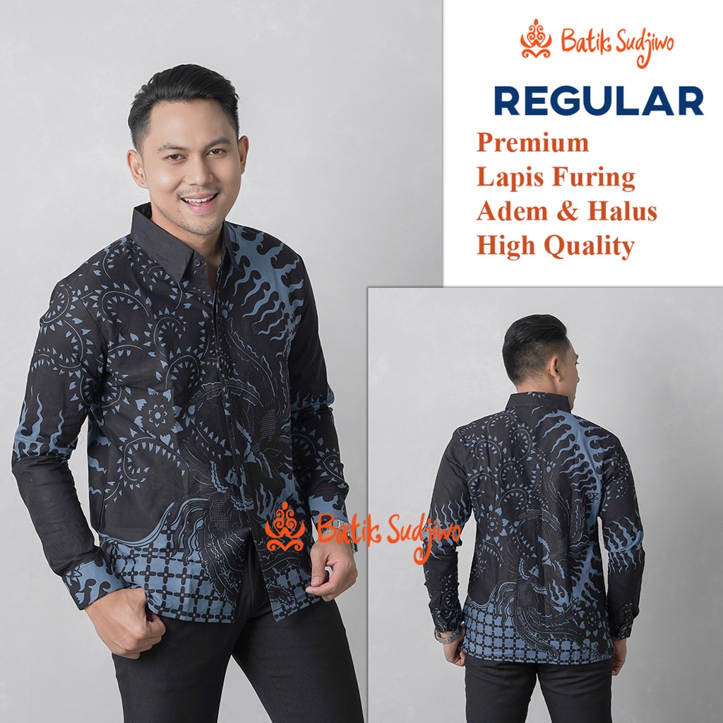 Kemeja Batik Pria Lengan Panjang  Lapis Furing Premium 1014