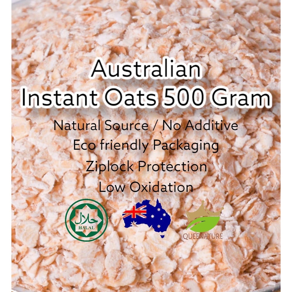 Australian Instant Oats/ Oat Instan / Menir Gandum Kasar 500G Queenature