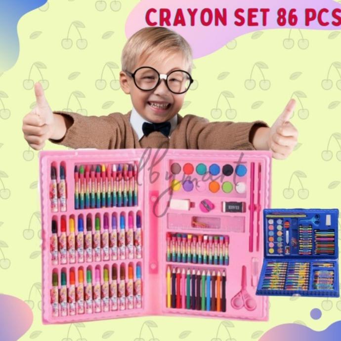 

Pensil Warna Crayon Set 86 Pcs Alat Lukis Gambar Kado Anak Gift Set