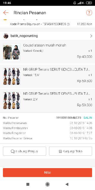 Nr Grup Maura Couple - Sania Ruffle Batik Couple Ori Ndoro Jowi Garansi Termurah- Kebaya Couple 2728