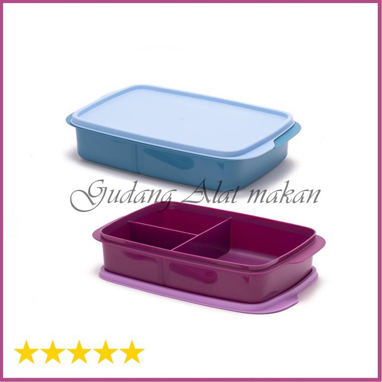 TUPPERWARE Cool Teen Lunch Box 2pcs BIRU UNGU